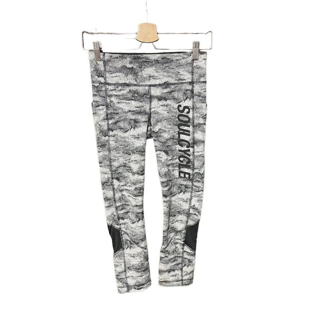 Lululemon x Soulcycle Pace‎ Rival Crop Leggings Hazy Days Gray Size 4